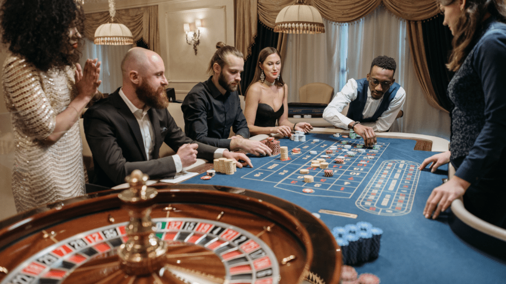 gamblers in roulette table